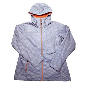 Columbia Rain Jacket Womens Large Blue Orange Geometric Interchange Waterproof